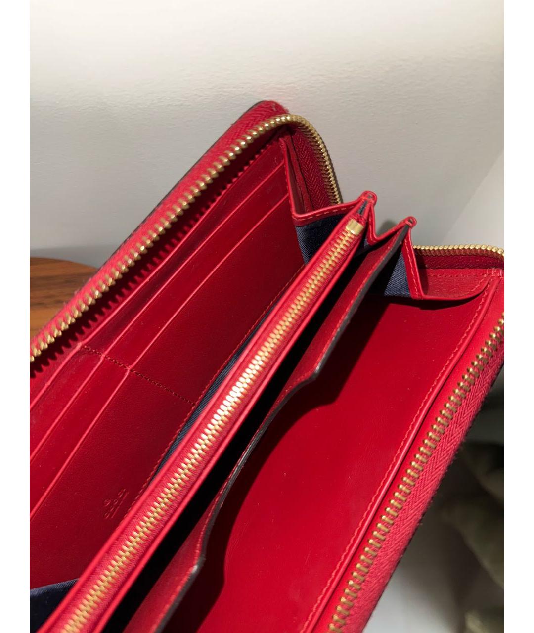 GUCCI Бордовый кожаный кошелек, фото 4
