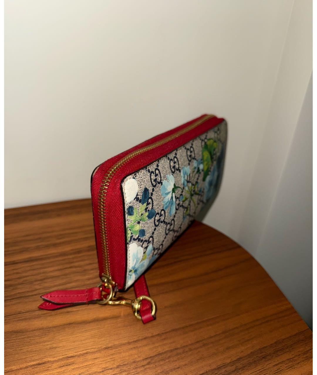GUCCI Бордовый кожаный кошелек, фото 2