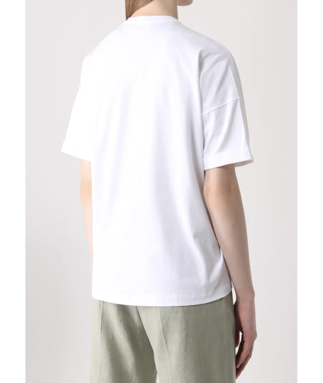 BRUNELLO CUCINELLI Белая хлопковая футболка, фото 3