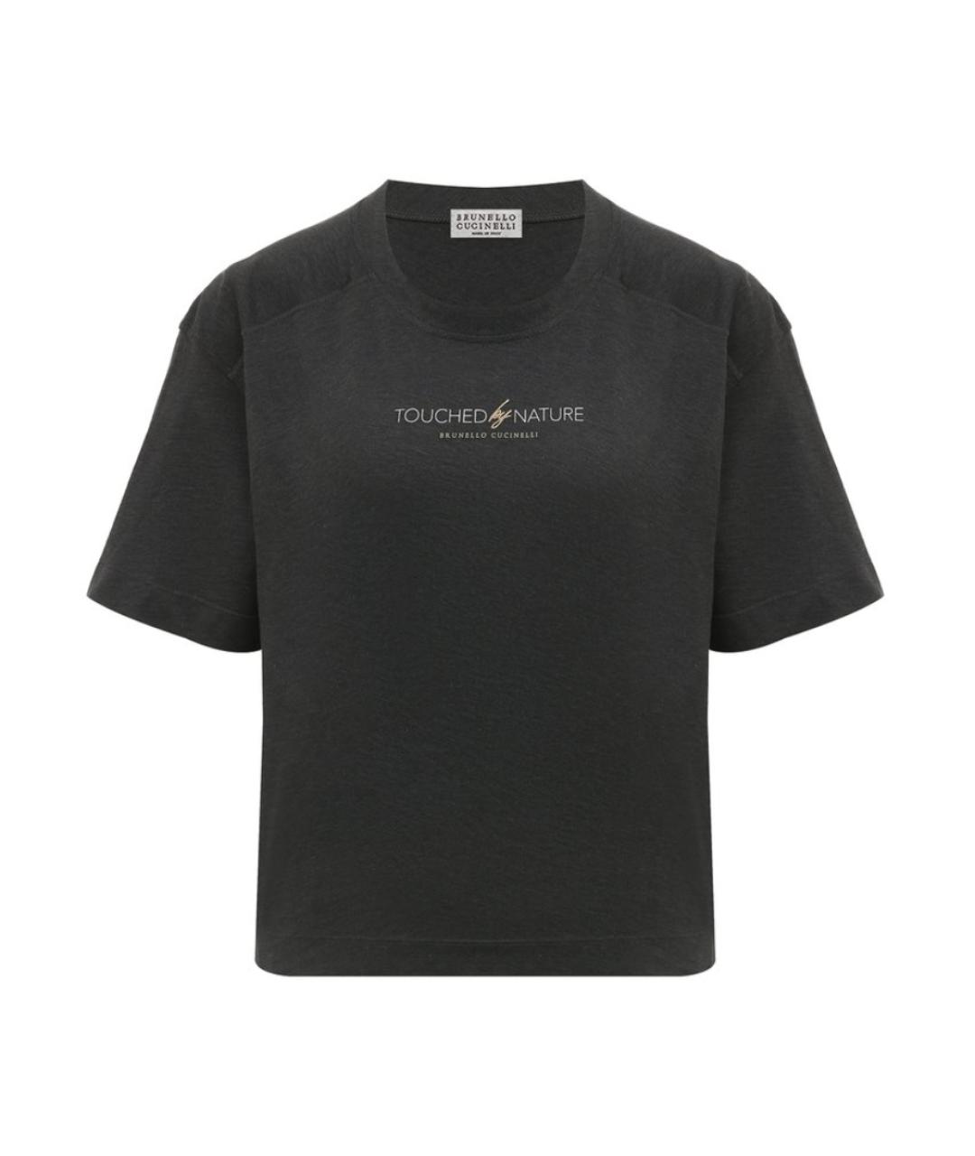 BRUNELLO CUCINELLI Черная хлопковая футболка, фото 1