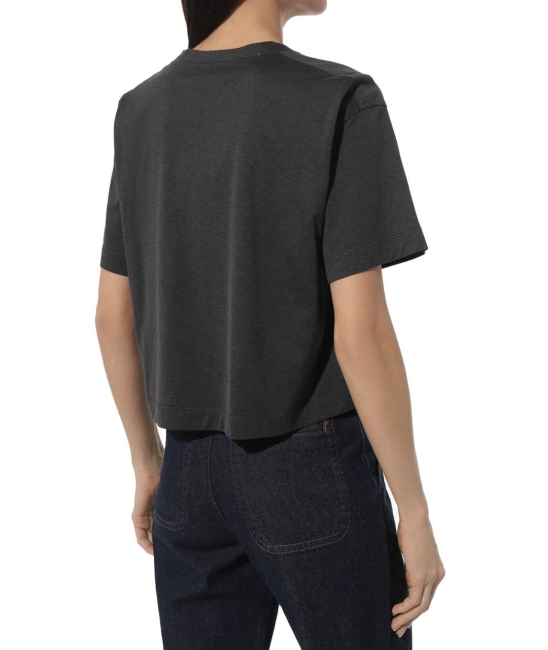 BRUNELLO CUCINELLI Черная хлопковая футболка, фото 3