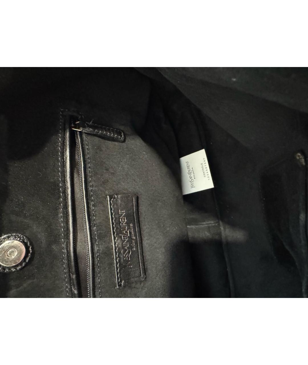 SAINT LAURENT Черная сумка через плечо из лакированной кожи, фото 6