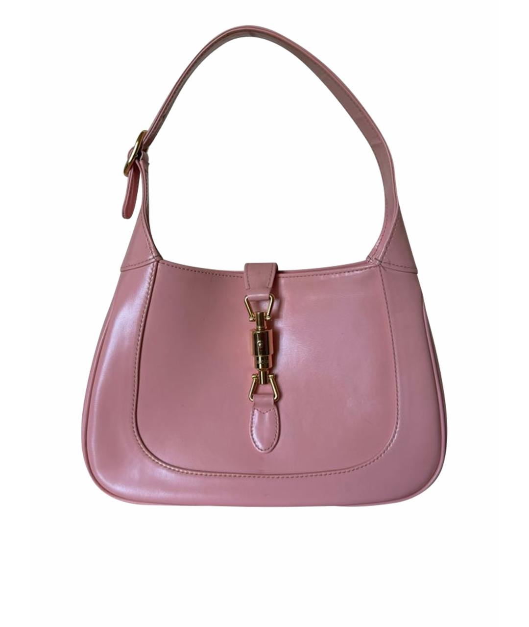 GUCCI Розовая кожаная сумка с короткими ручками, фото 1