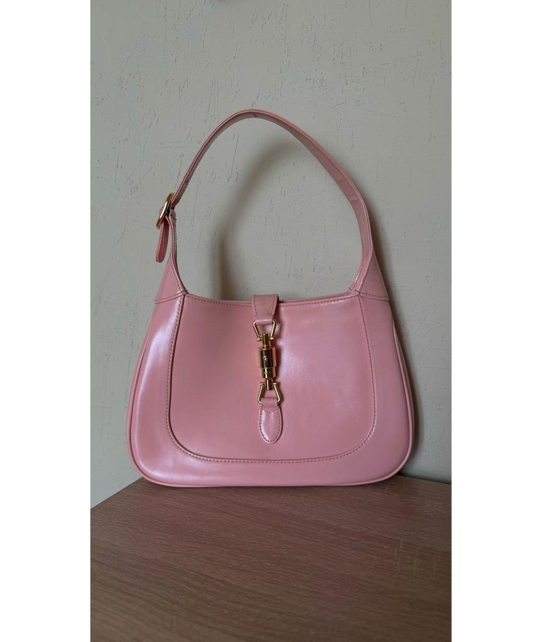 GUCCI Розовая кожаная сумка с короткими ручками, фото 5