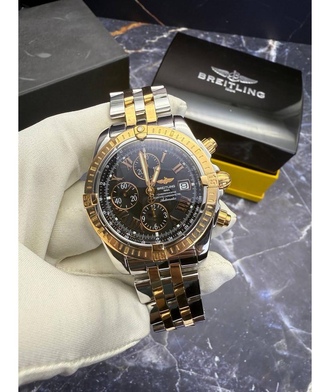 BREITLING Черные часы из розового золота, фото 5