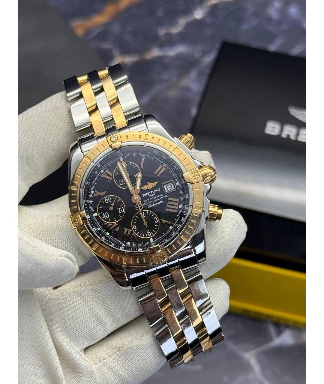 BREITLING Черные часы из розового золота, фото 2