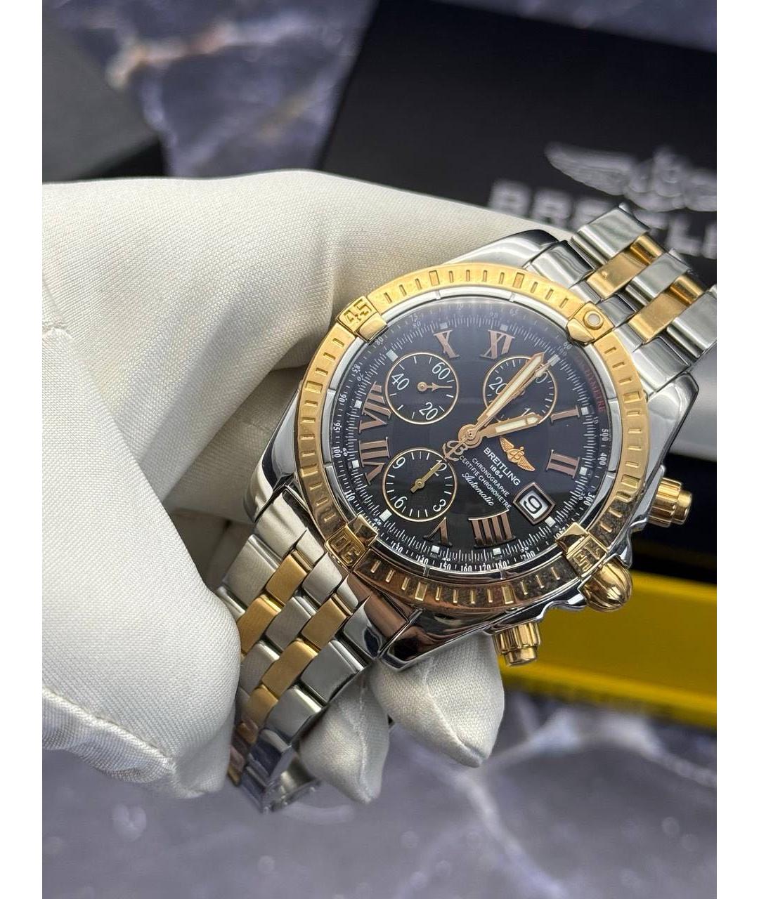 BREITLING Черные часы из розового золота, фото 3