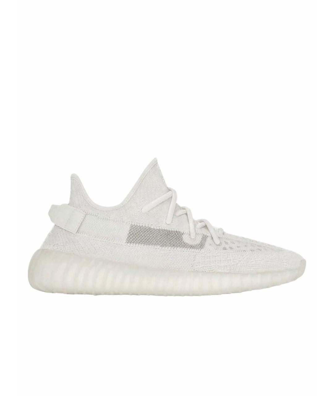 ADIDAS YEEZY Белые текстильные низкие кроссовки / кеды, фото 1
