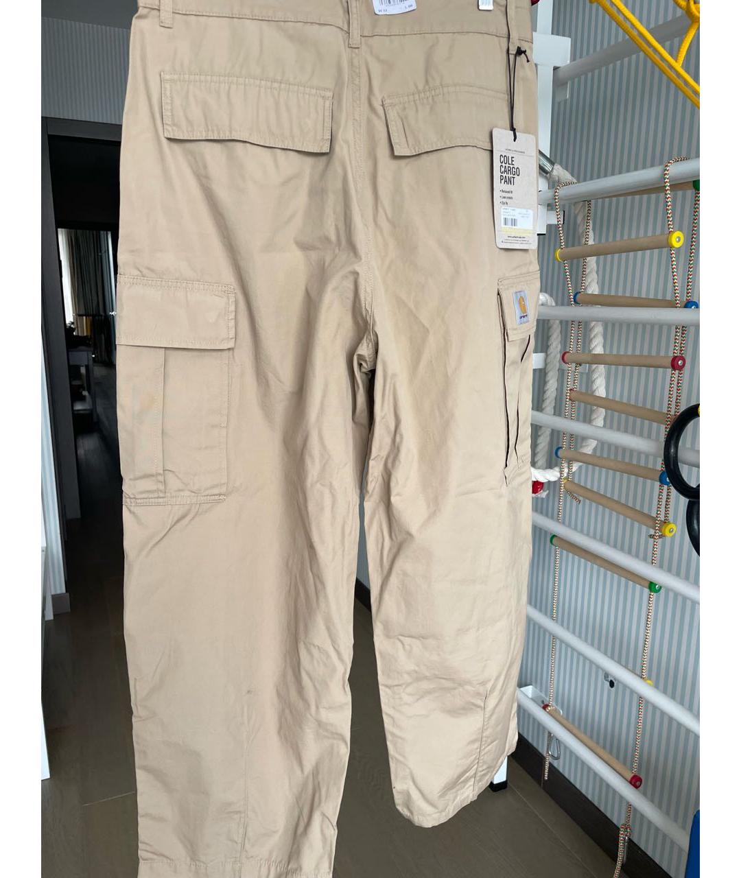 CARHARTT WIP Бежевые хлопковые повседневные брюки, фото 2