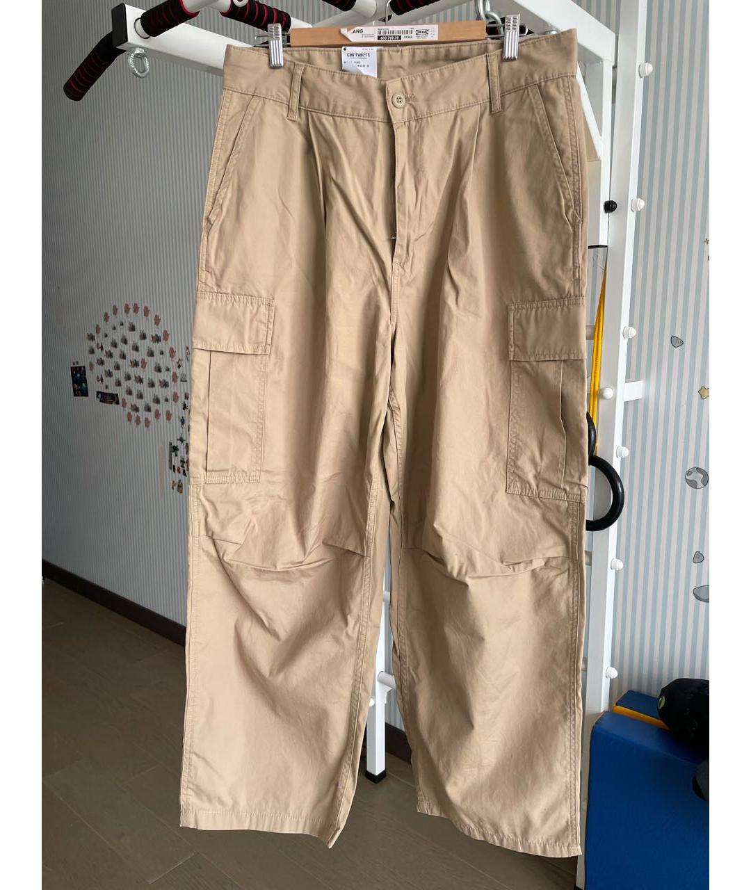 CARHARTT WIP Бежевые хлопковые повседневные брюки, фото 6