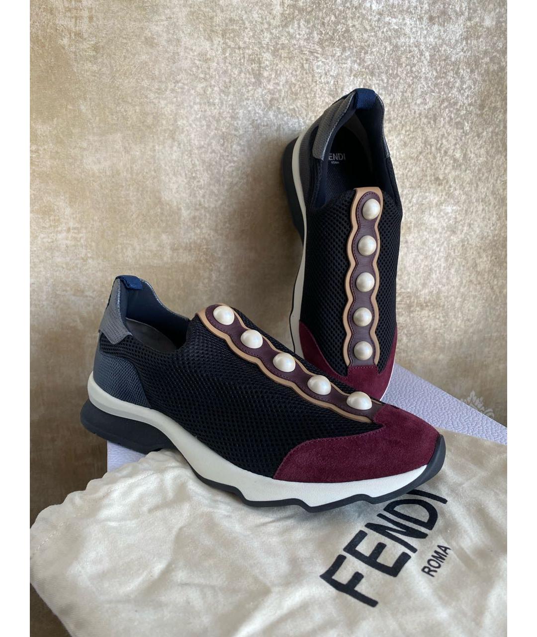 FENDI Черные кроссовки, фото 2