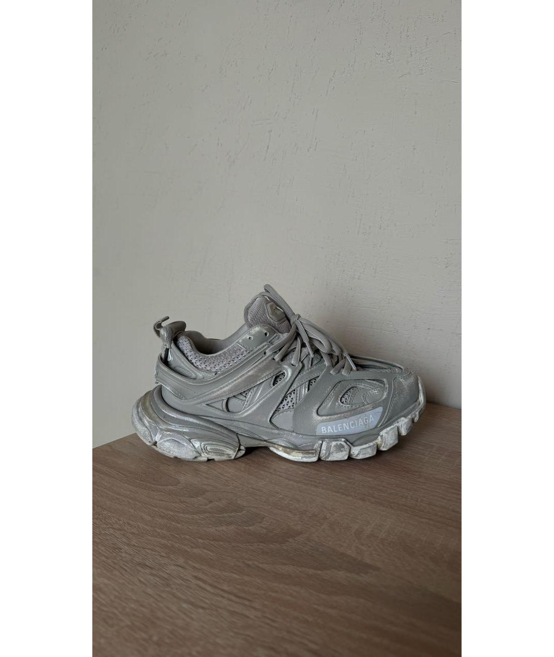 BALENCIAGA Серые кожаные кроссовки, фото 5