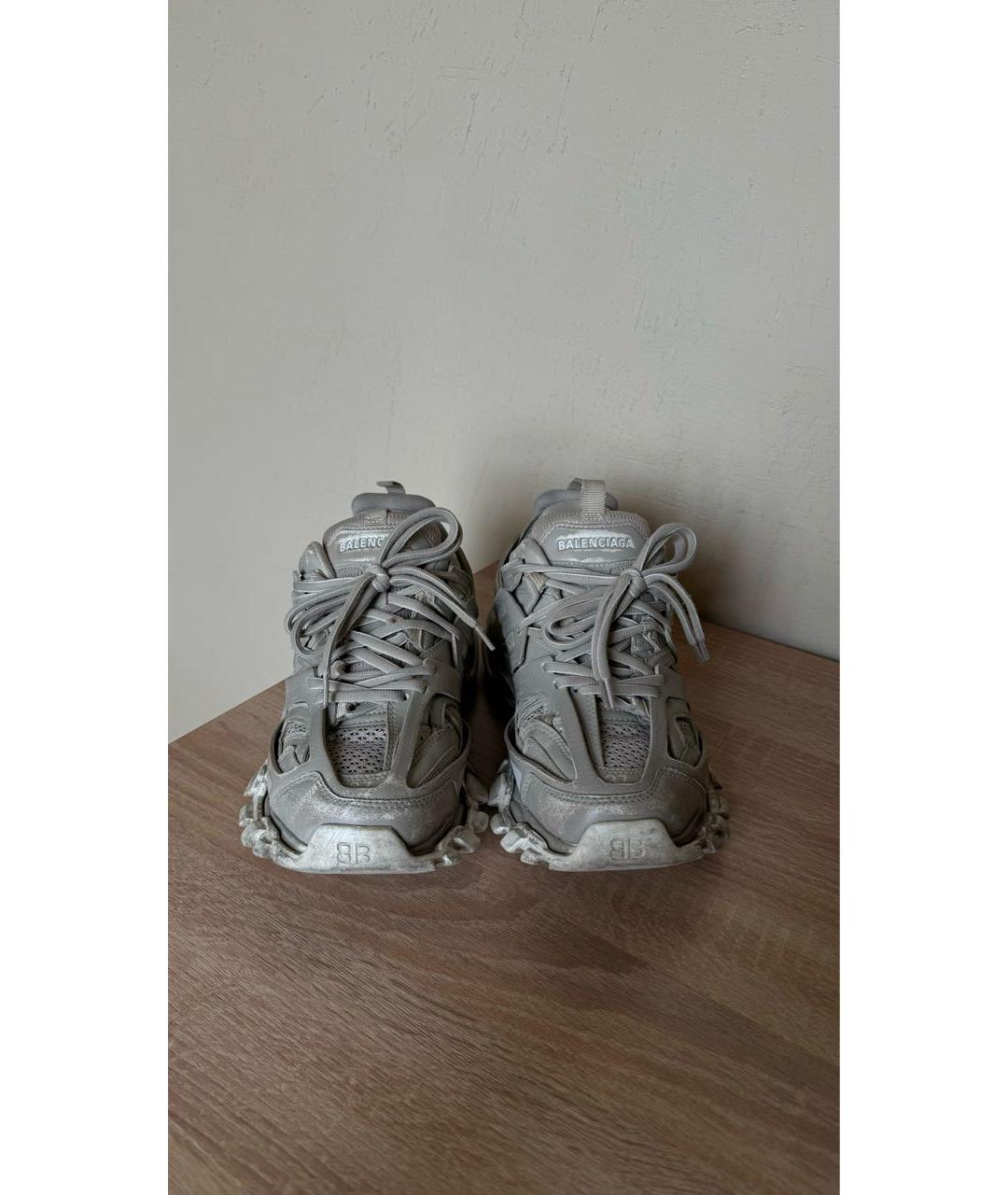 BALENCIAGA Серые кожаные кроссовки, фото 2