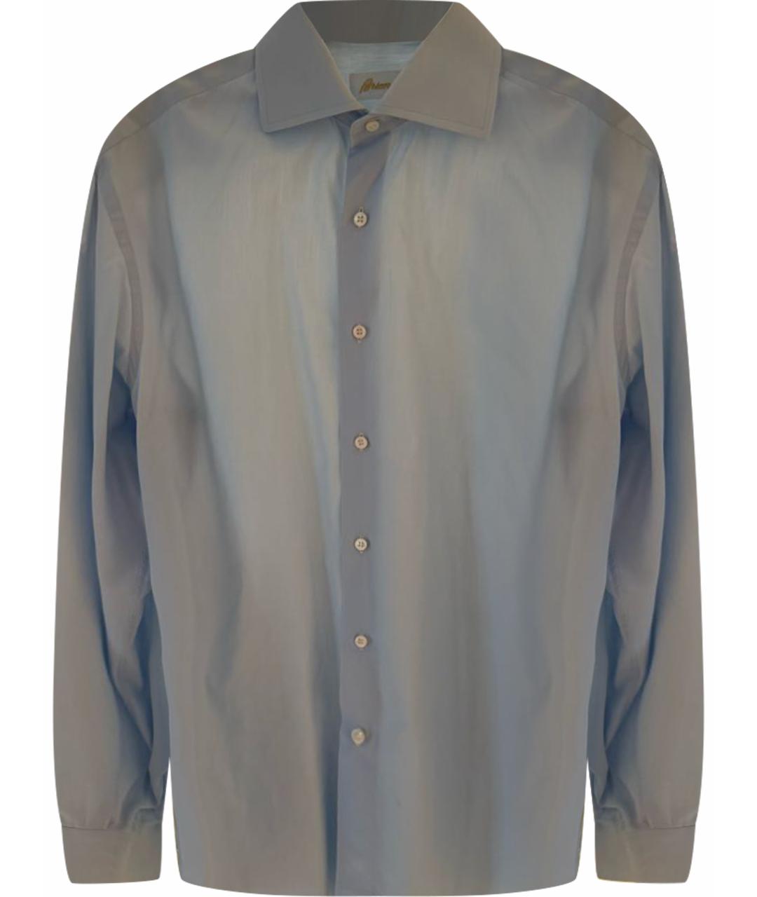 BRIONI Голубая хлопковая классическая рубашка, фото 1
