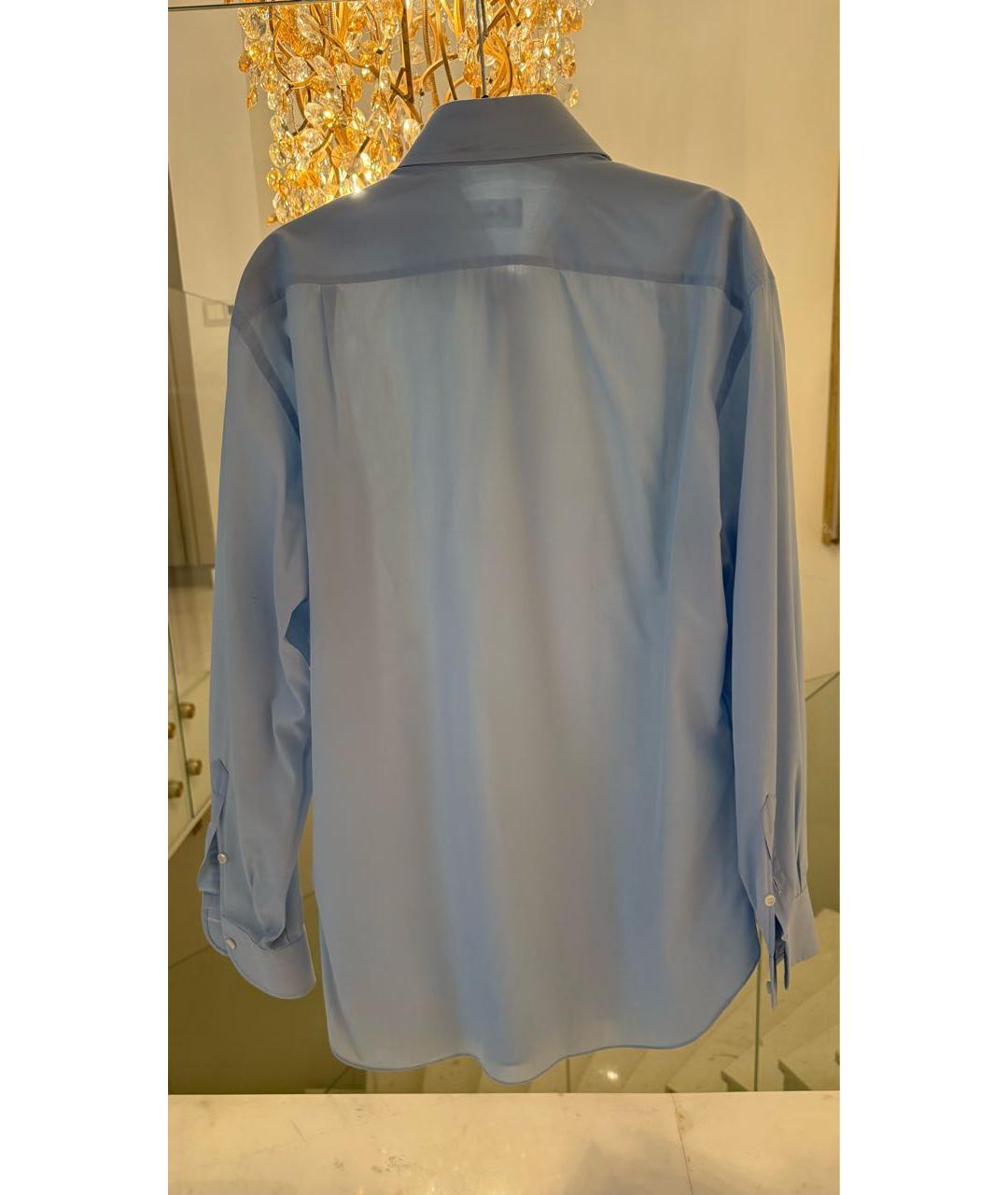 BRIONI Голубая хлопковая классическая рубашка, фото 2