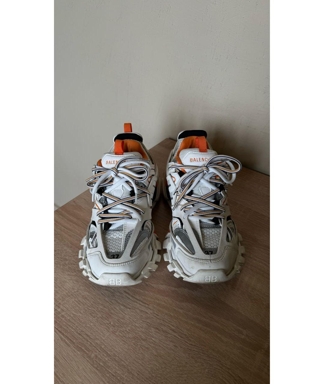 BALENCIAGA Белые кожаные кроссовки, фото 2