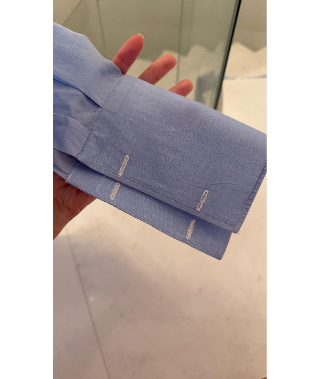 KITON Голубая хлопковая классическая рубашка, фото 4