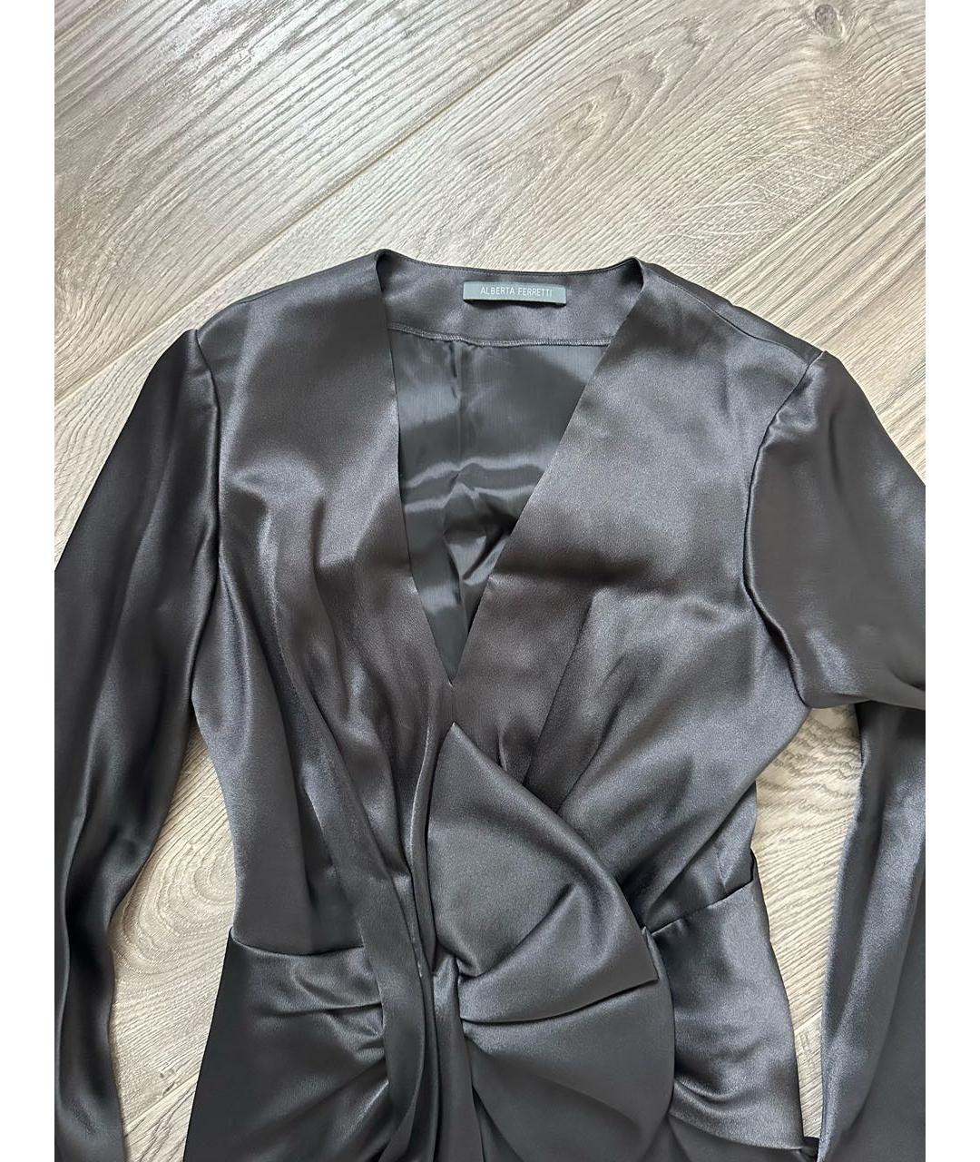 ALBERTA FERRETTI Черное ацетатное коктейльное платье, фото 3