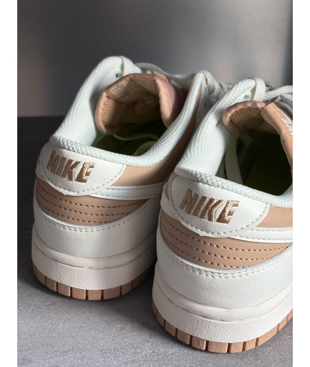 NIKE Бежевые кожаные кроссовки, фото 4