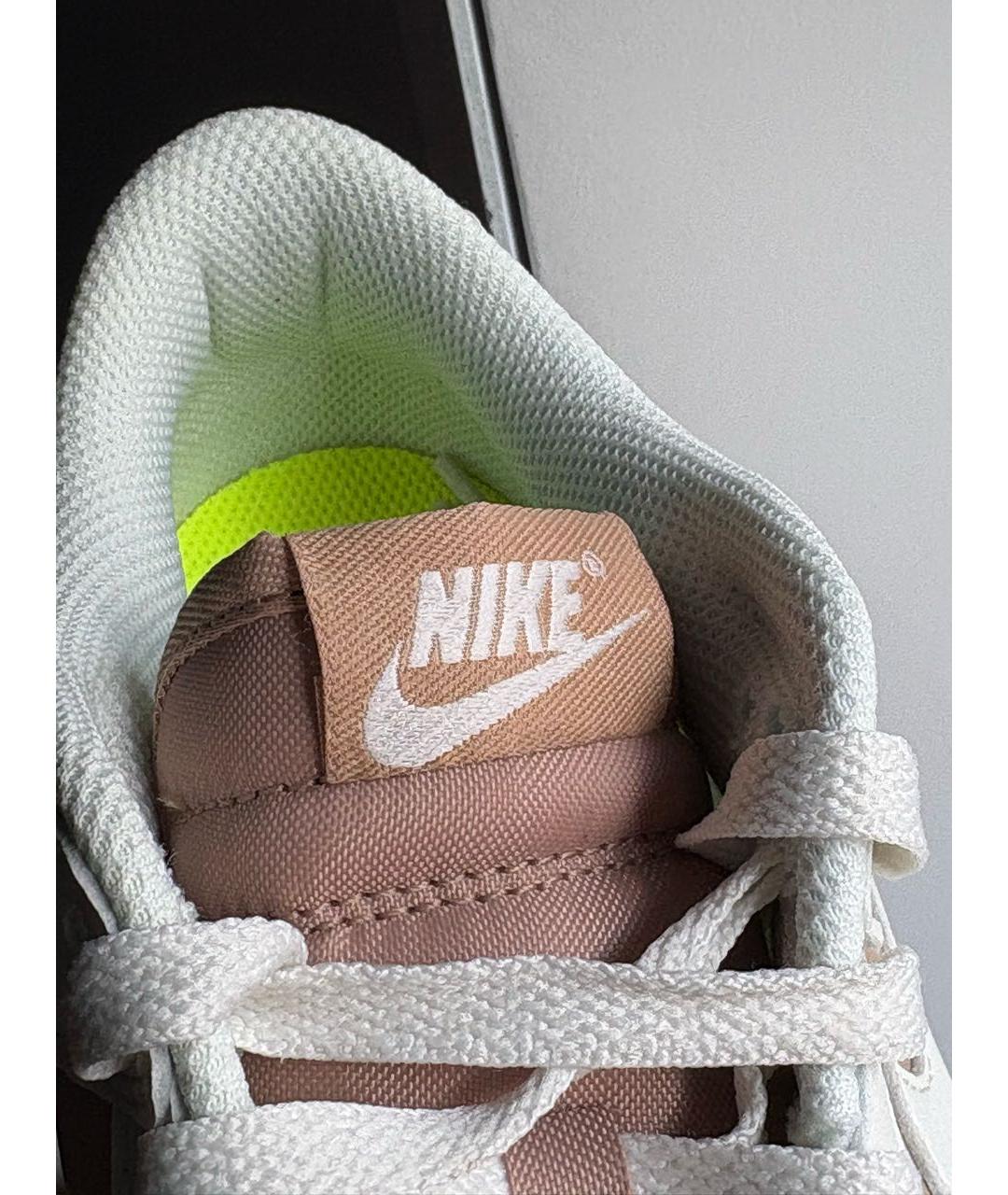 NIKE Бежевые кожаные кроссовки, фото 7