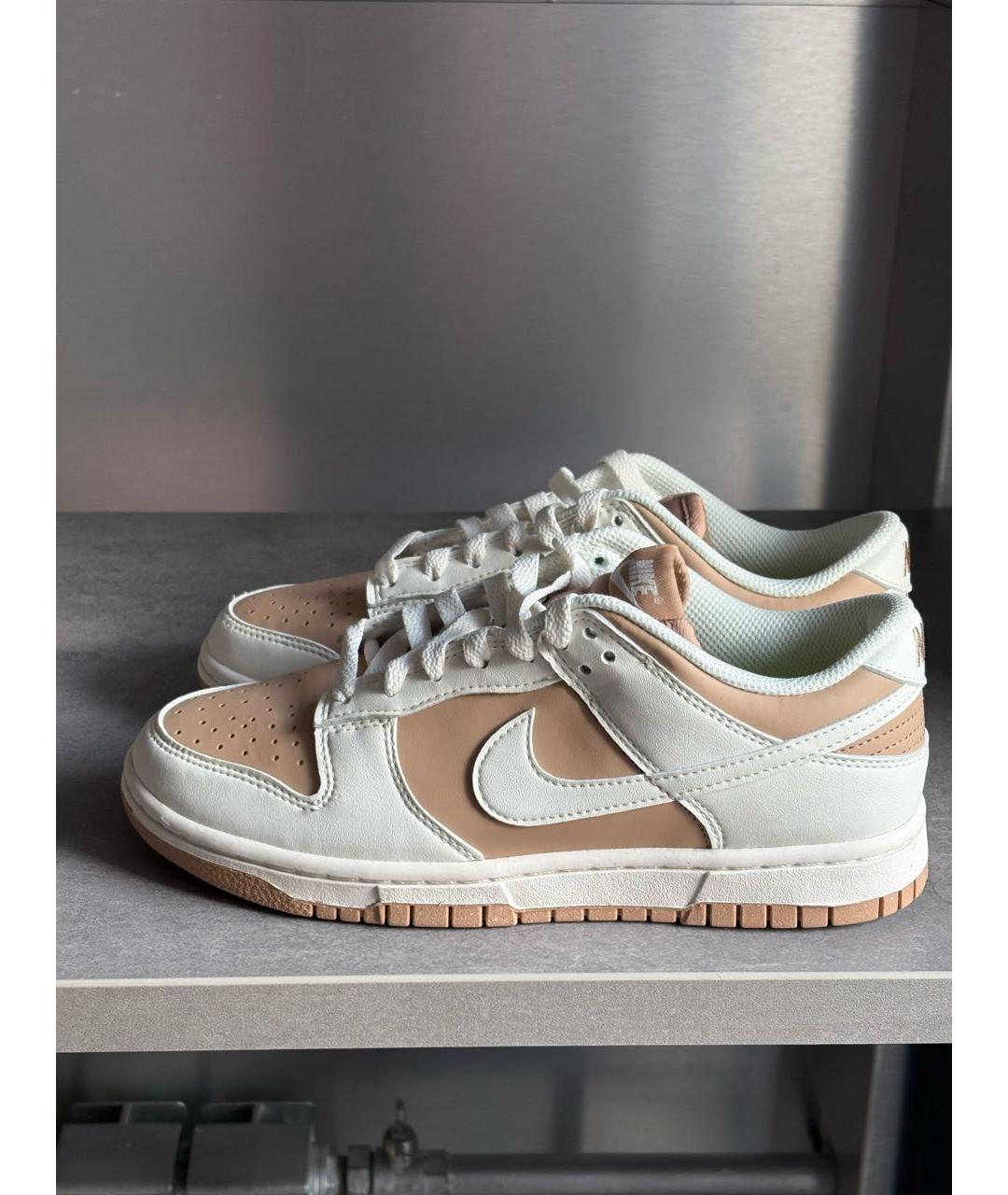 NIKE Бежевые кожаные кроссовки, фото 8