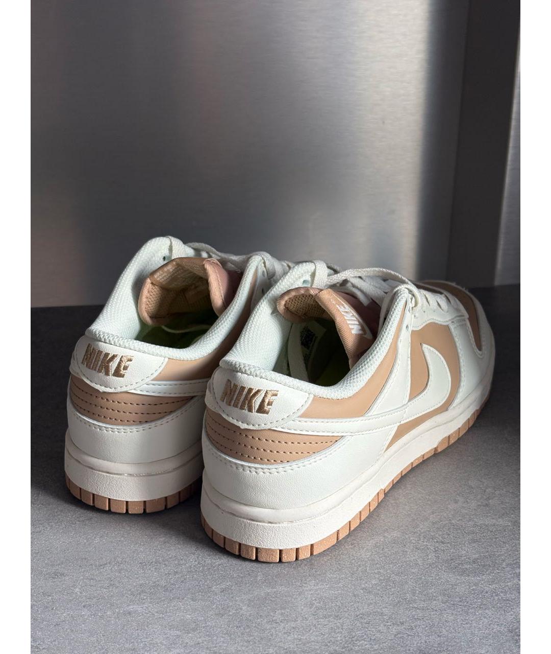 NIKE Бежевые кожаные кроссовки, фото 3