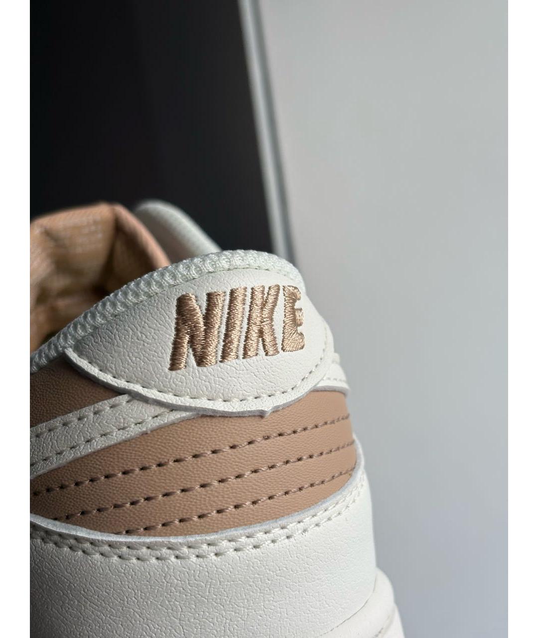 NIKE Бежевые кожаные кроссовки, фото 6