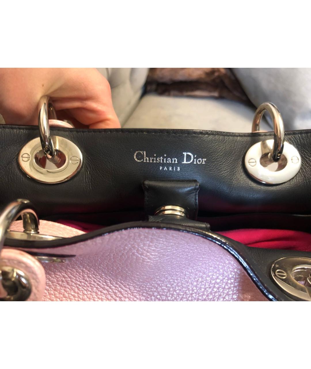 CHRISTIAN DIOR Розовая кожаная сумка с короткими ручками, фото 4
