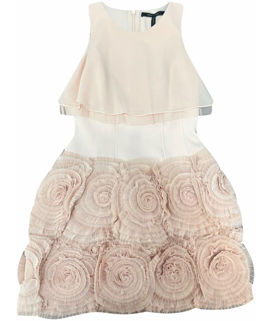 BCBG MAXAZRIA Розовое полиэстеровое коктейльное платье, фото 1