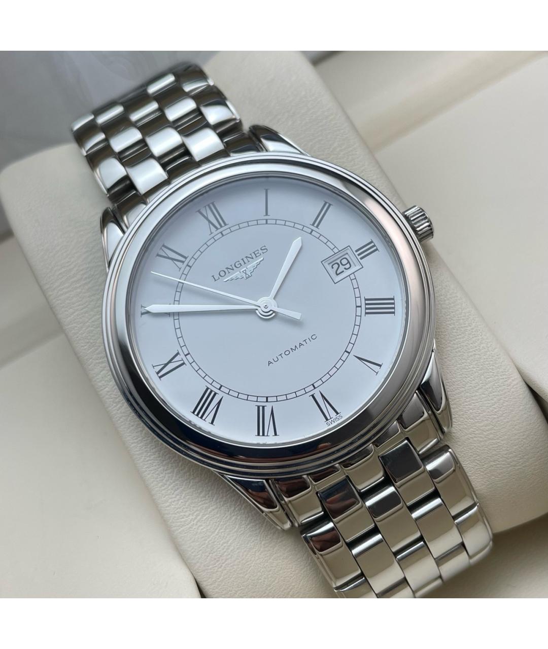 LONGINES Белые металлические часы, фото 2