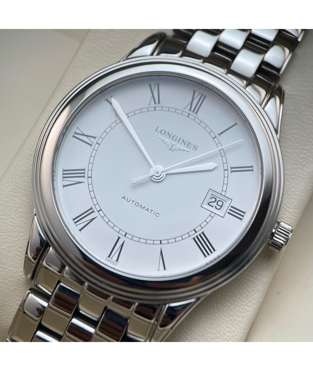 LONGINES Белые металлические часы, фото 3