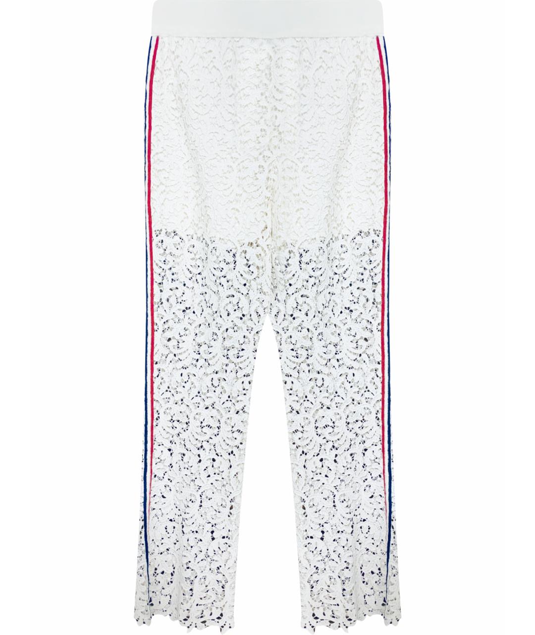 ERMANNO SCERVINO Бежевые хлопко-эластановые прямые брюки, фото 1