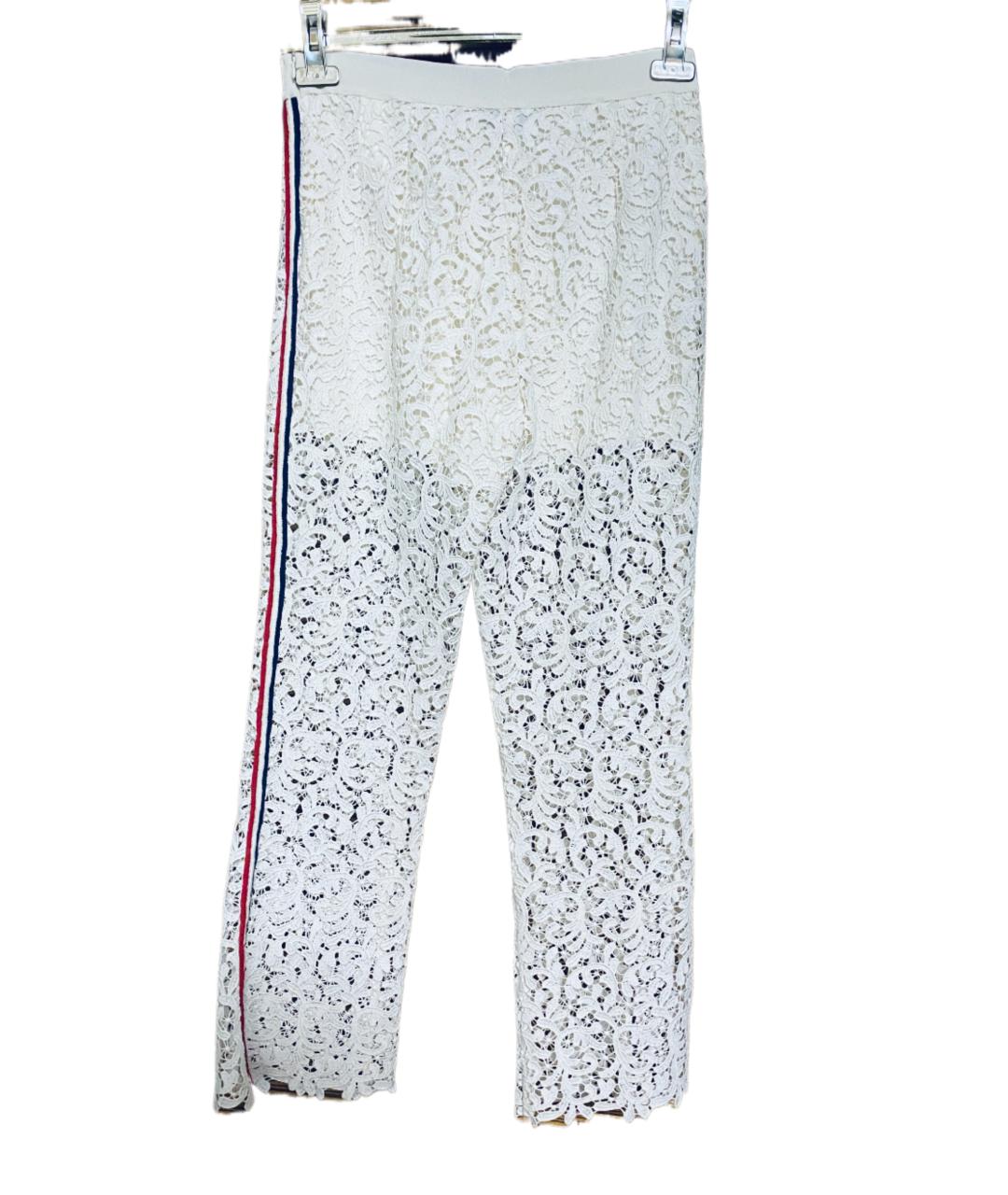 ERMANNO SCERVINO Бежевые хлопко-эластановые прямые брюки, фото 2