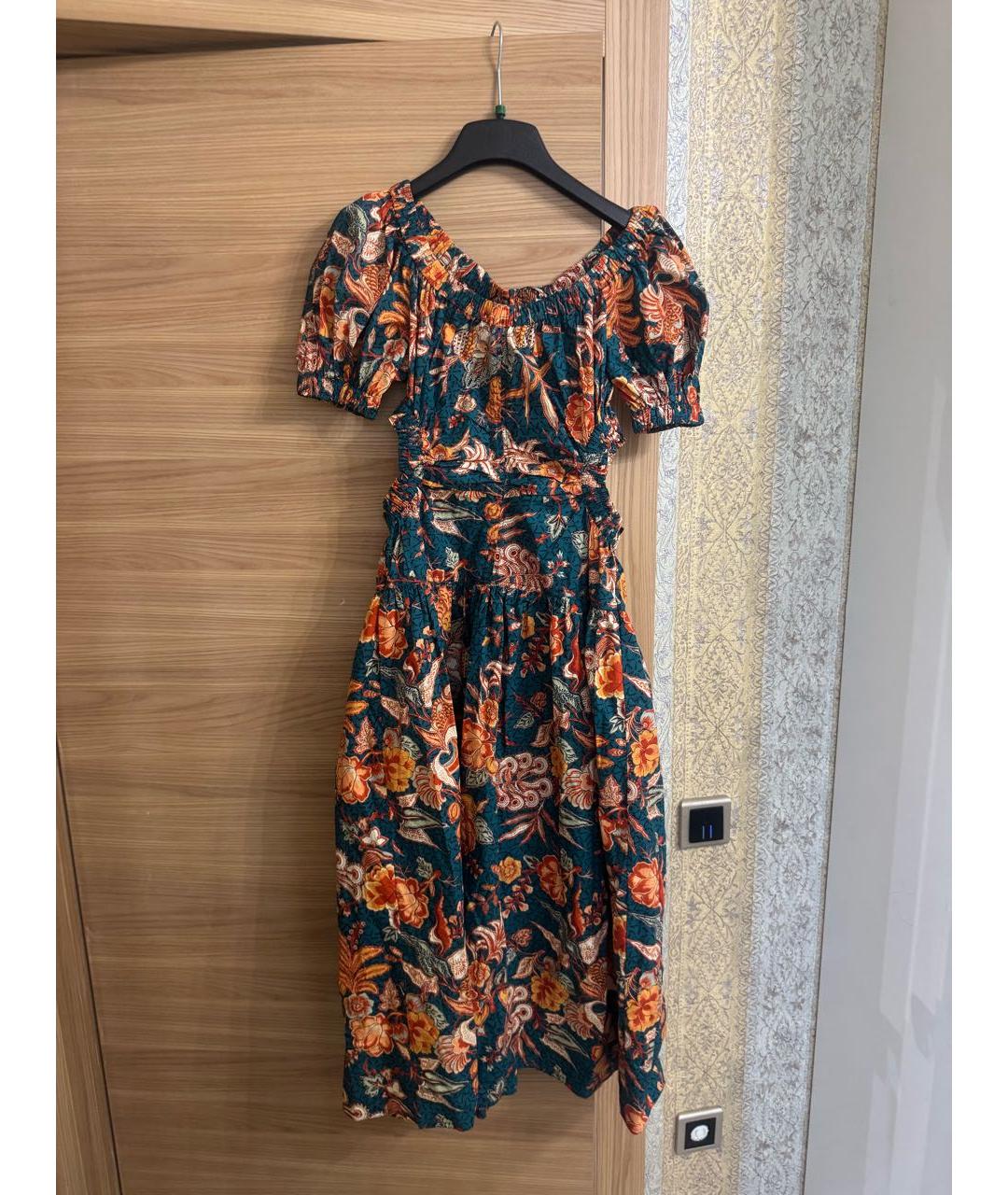 ULLA JOHNSON Мульти хлопковое повседневное платье, фото 5