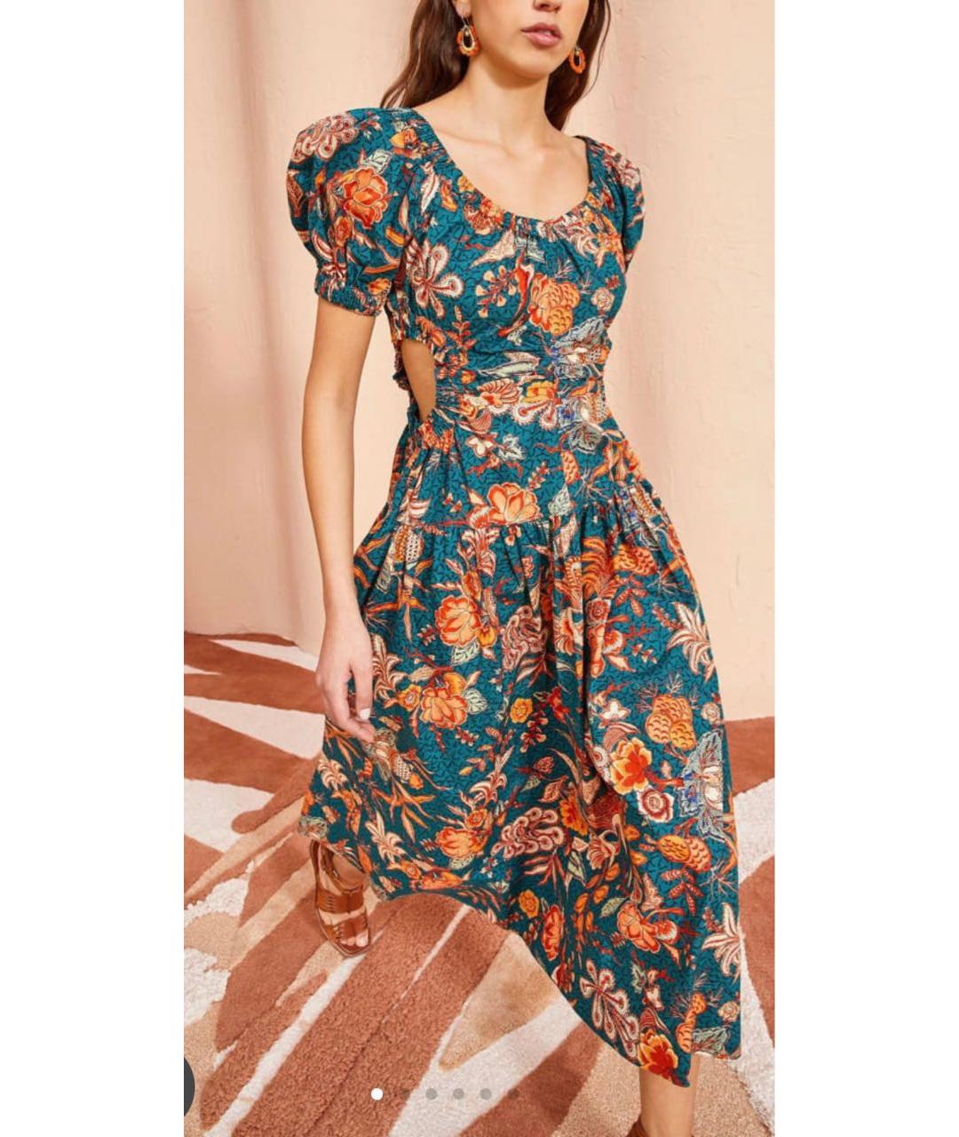 ULLA JOHNSON Мульти хлопковое повседневное платье, фото 6