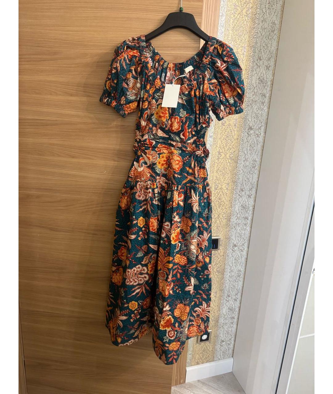 ULLA JOHNSON Мульти хлопковое повседневное платье, фото 2