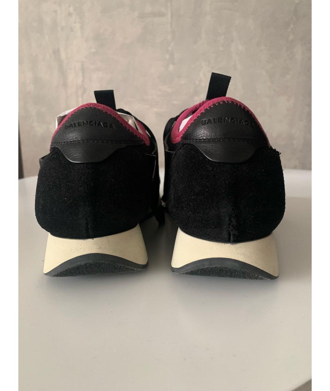 BALENCIAGA Черные кожаные кроссовки, фото 4
