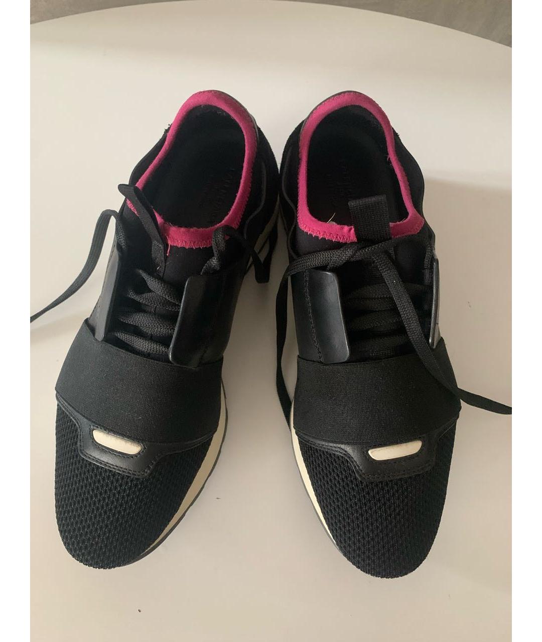 BALENCIAGA Черные кожаные кроссовки, фото 2