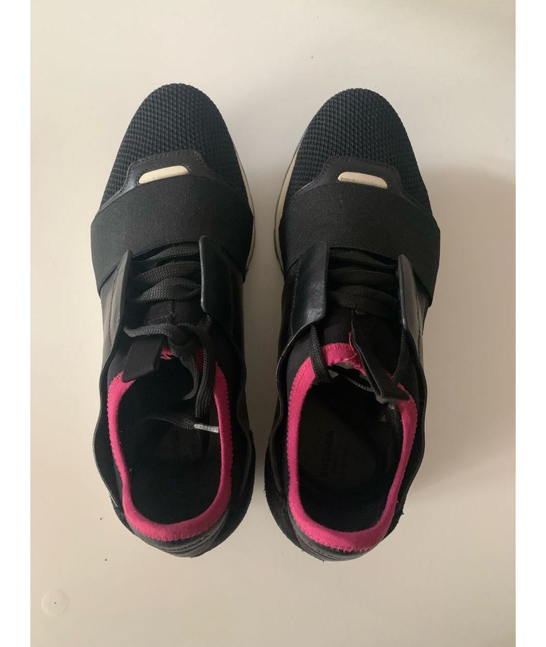 BALENCIAGA Черные кожаные кроссовки, фото 3