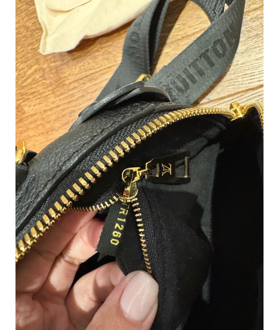LOUIS VUITTON Черная кожаная сумка через плечо, фото 5