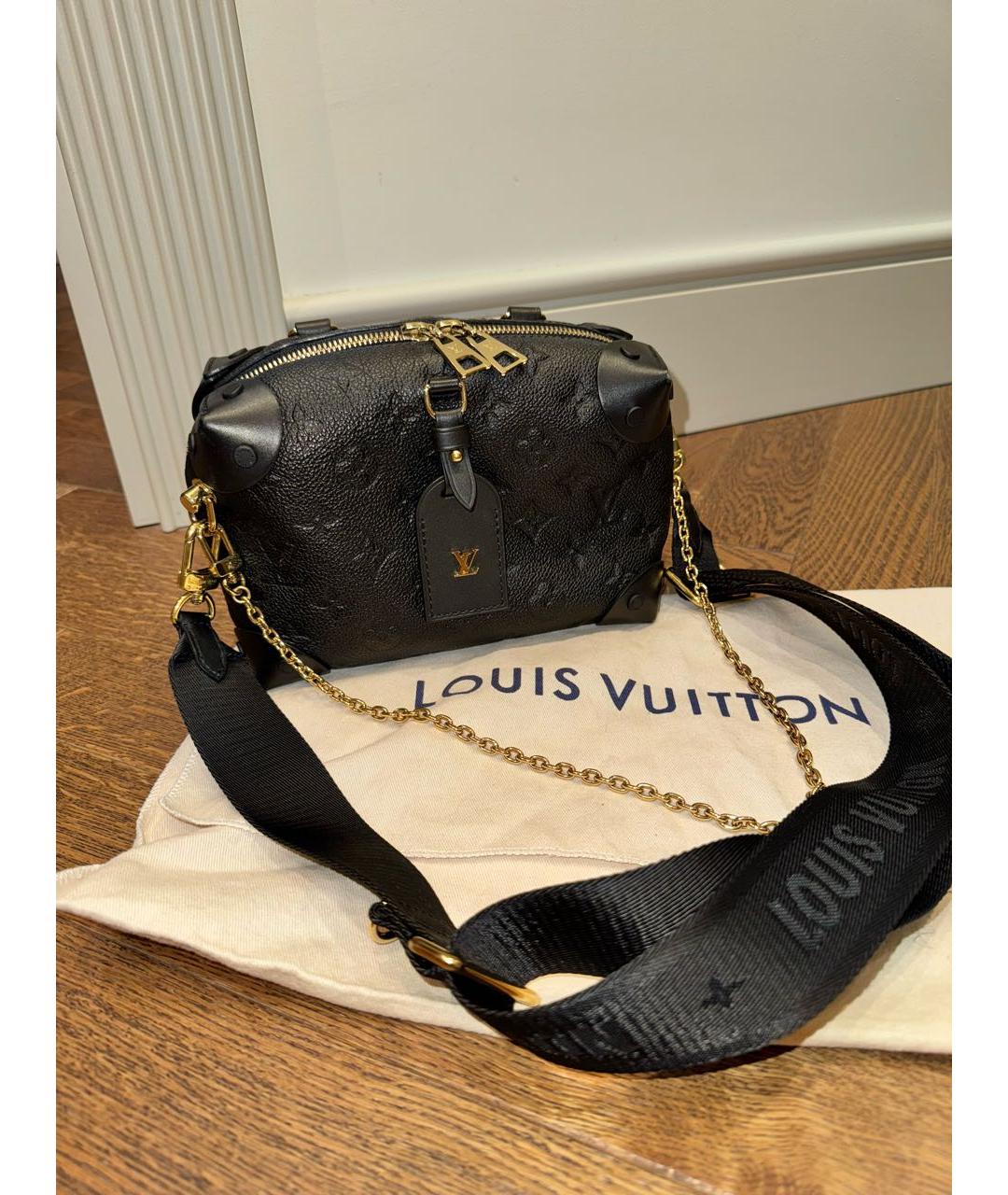 LOUIS VUITTON Черная кожаная сумка через плечо, фото 9