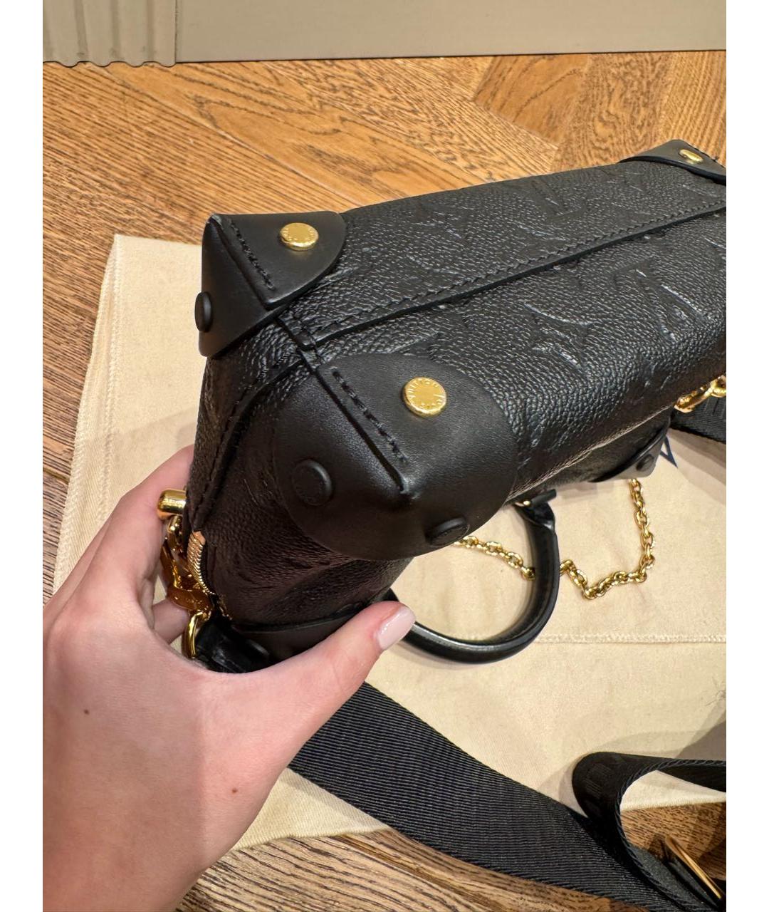 LOUIS VUITTON Черная кожаная сумка через плечо, фото 6