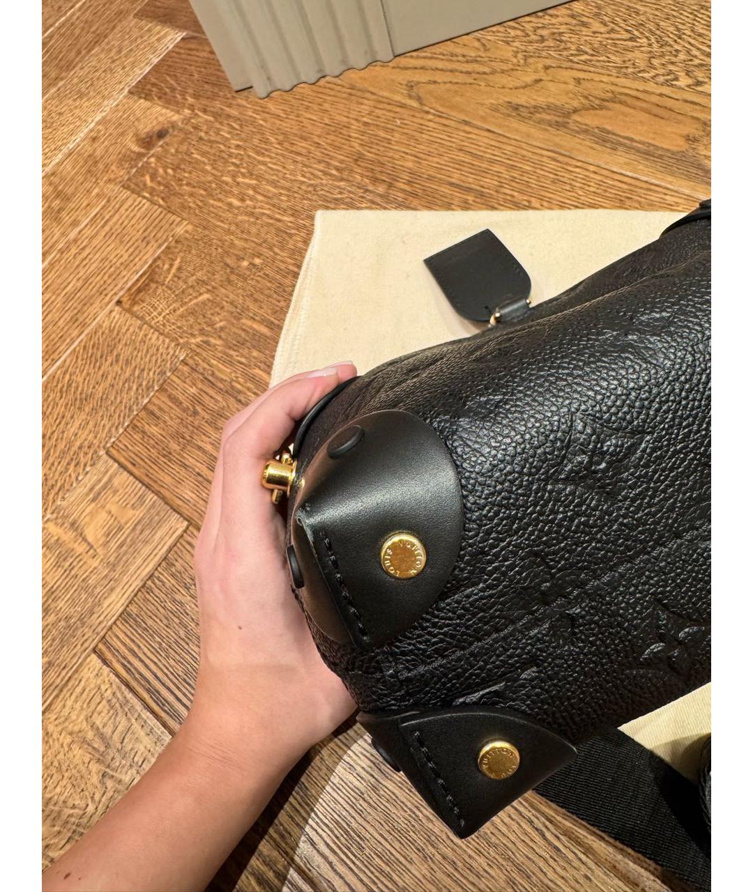 LOUIS VUITTON Черная кожаная сумка через плечо, фото 7
