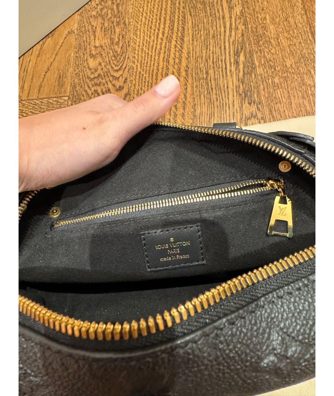 LOUIS VUITTON Черная кожаная сумка через плечо, фото 4