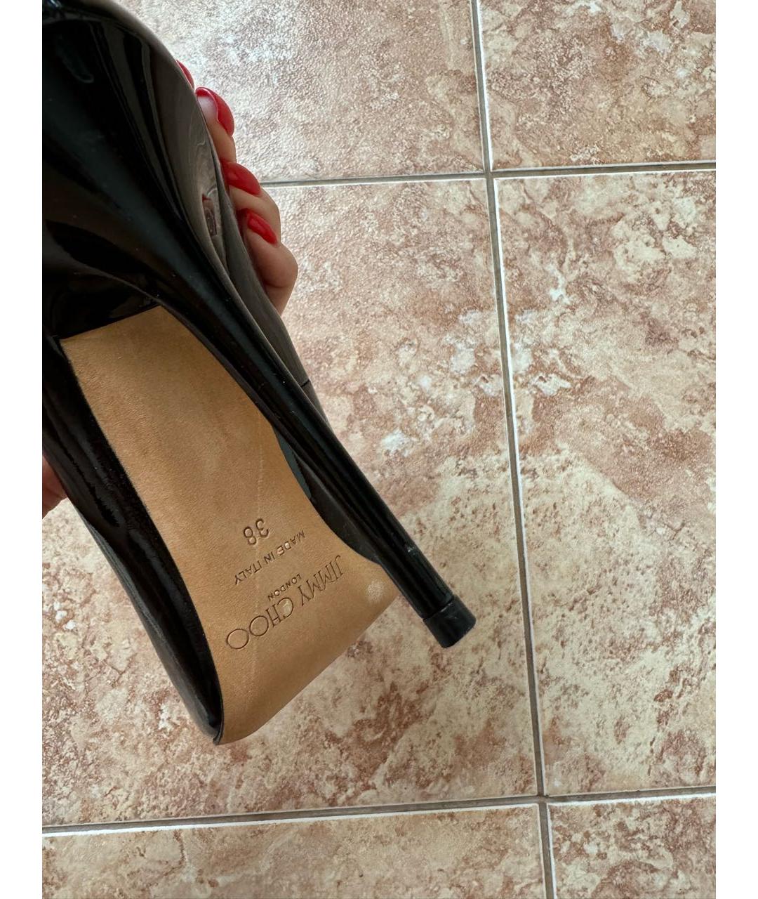 JIMMY CHOO Черные туфли из лакированной кожи, фото 8