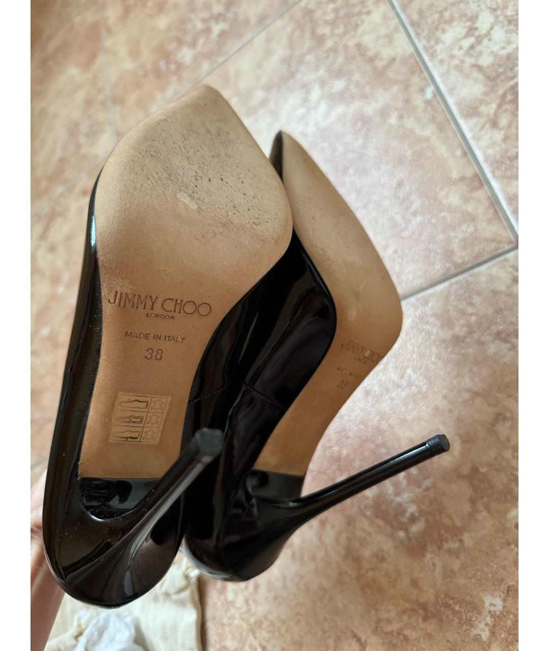 JIMMY CHOO Черные туфли из лакированной кожи, фото 5