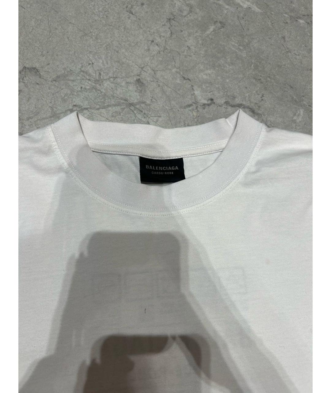 BALENCIAGA Белая хлопковая футболка, фото 3