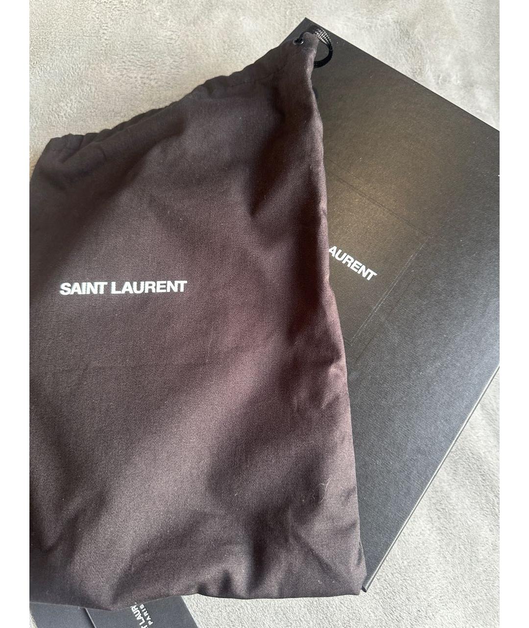 SAINT LAURENT Черная кожаная сумка с короткими ручками, фото 5