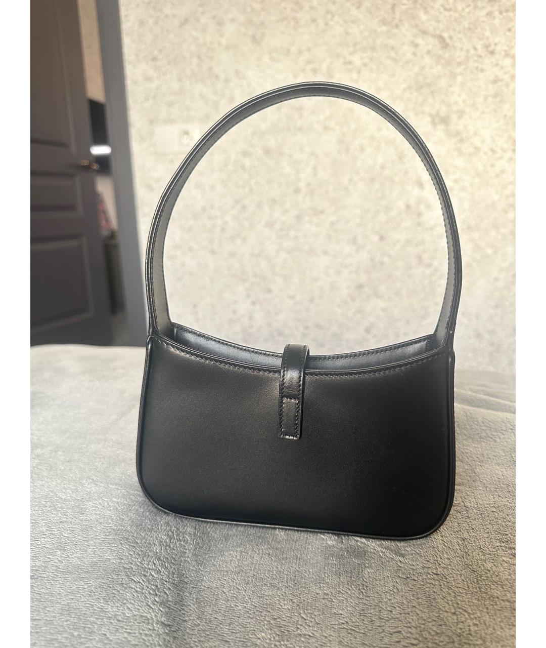 SAINT LAURENT Черная кожаная сумка с короткими ручками, фото 3