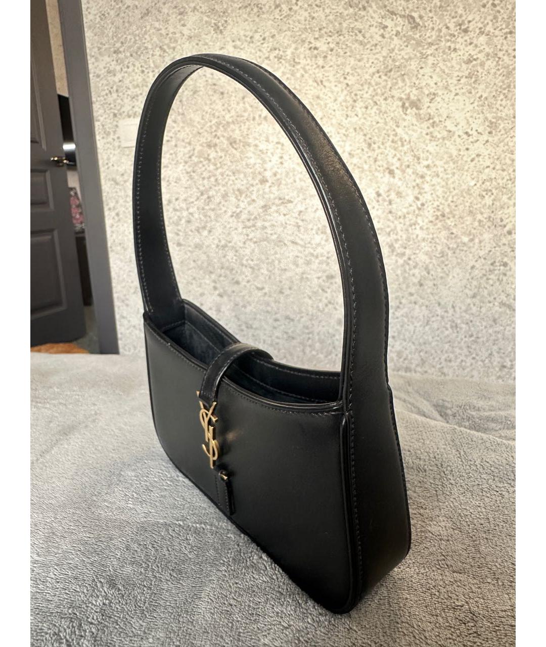 SAINT LAURENT Черная кожаная сумка с короткими ручками, фото 2